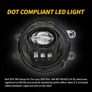 Z-OFFROAD New LED Fog Lights Driving Lamps Assembly Replacement for 2016-2022 Tacoma 2014-2022 4Runner 2014-2019 Tundra Truck, Driver and Passenger Side- Black