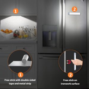 PRIORARE Led Under Cabinet Lighting Motion Sensor Wireless Rechargeable Cabinet Lights, Ultra Thin 30Led Battery Operated Closet Light for Kitchen, Closet (Pure White, 2Pack)