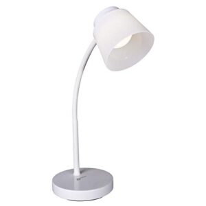 ottlite clarify led desk lamp with 4 brightness settings – touch activated controls, modern white design, clearsun led lighting, flexible neck, for work, study, reading, crafting