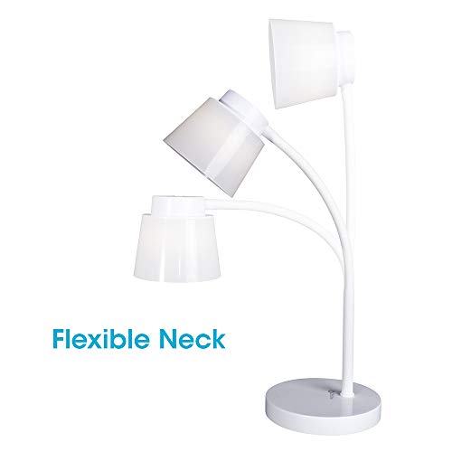 OttLite Clarify LED Desk Lamp with 4 Brightness Settings – Touch Activated Controls, Modern White Design, ClearSun LED Lighting, Flexible Neck, for Work, Study, Reading, Crafting