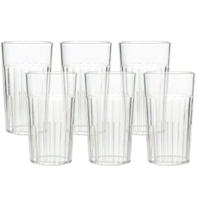 arrow home products 6 oz clear plastic tumblers, set of 6 - made in the usa, bpa free plastic - break-resistant plastic drinking glasses for indoor & outdoor use - dishwasher safe, assorted colors
