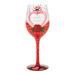 enesco designs by lolita special place hand-painted artisan wine glass, 15 ounce, multicolor