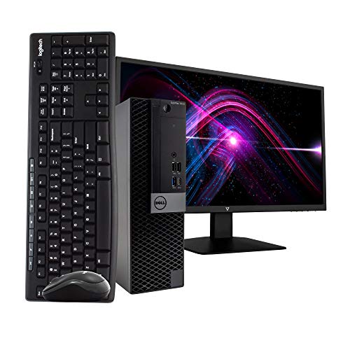 Dell Optiplex 7050 Desktop Computer PC, Intel Quad-Core i5, 1TB HDD Storage, 8GB DDR4 RAM, Windows 10 Pro, DVD, WiFi, 24in Monitor, Wireless Keyboard and Mouse (Renewed)