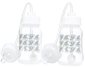 hands-free baby bottle - anti-colic self feeding baby bottle system 4 oz (2 pack - elephant)