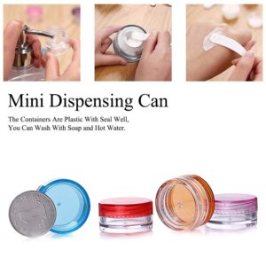 FULANDL 100Pcs 5G Sample Container, Empty Round Cosmetic Containers with Lid Plastic Container Pot Jars for Creams Nail Polish Lip Balm Lip Gloss Make-up Storage (10Color) (5G-100PCS)