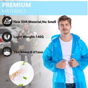 Rain Ponchos for Adults Reusable - Hooded Raincoats for Men Survival Heavy Duty Military Impermeable Rain Coat (Grey)