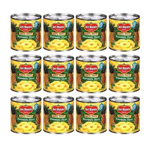 del monte monte sliced pineapple in 100% juice, canned fruit, 12 pack, 15.25 oz can 15.25 ounce (pack of 12)