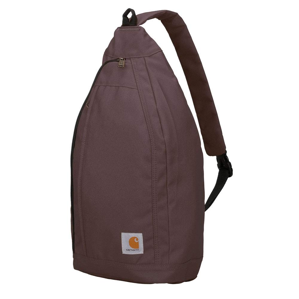 Carhartt Mono Sling Backpack, Unisex Crossbody Bag for Travel and Hiking, Wine