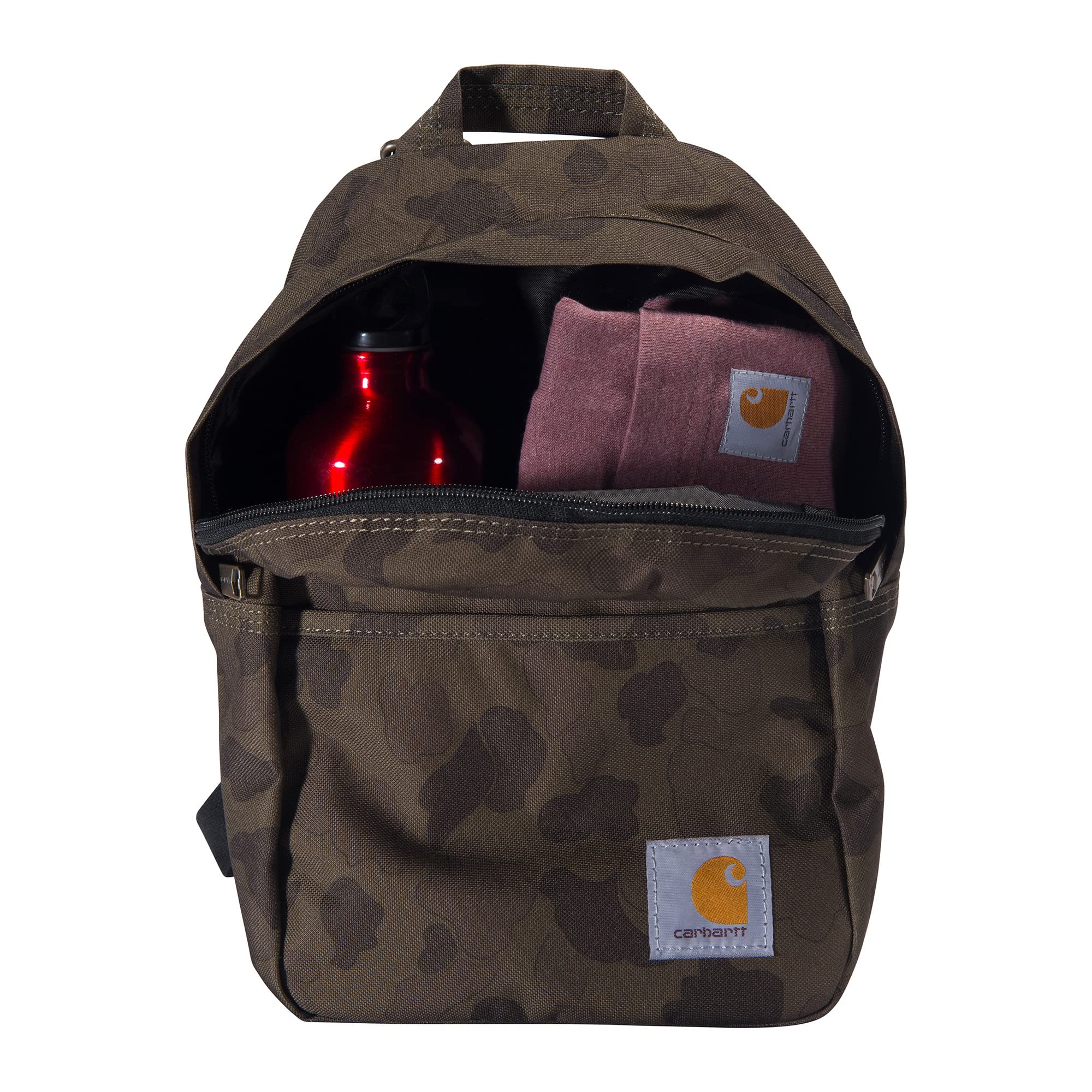 Carhartt Classic Mini Backpack, Water-Resistant Backpack with Adjustable Shoulder Straps, Duck Camo