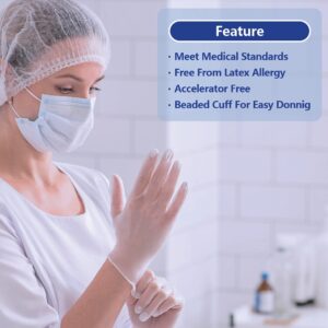 Safe Health Vinyl Exam Disposable Gloves, Latex Free, Powder Free, Clear, Case of 1000, Medium, 3.5 mil, Medical Grade, Nursing, Office, Kitchen, Pet Care, Cleaning, Housework