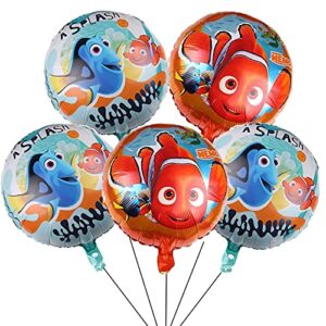 5PCS Finding Nemo Balloons for Kids Birthday Baby Shower Finding Nemo Theme Party Decorations