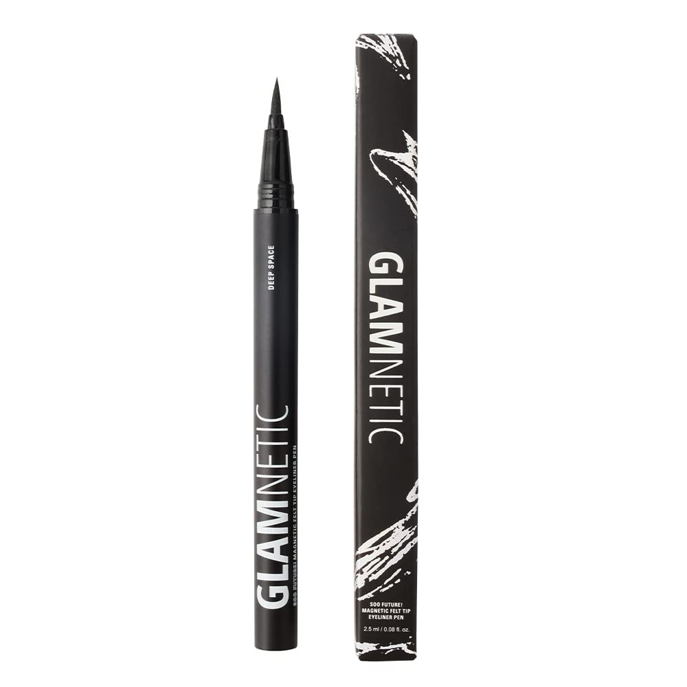 Glamnetic Felt Tip Magnetic Eyeliner - Deep Space | Soo Future! Black Waterproof Liquid Liner, All-Day Hold for Magnetic Eyelashes, Sweatproof, Paraben-Free