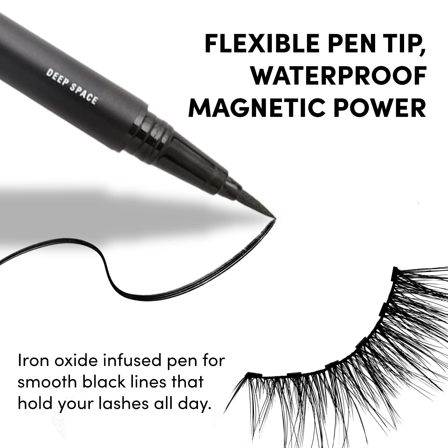 Glamnetic Felt Tip Magnetic Eyeliner - Deep Space | Soo Future! Black Waterproof Liquid Liner, All-Day Hold for Magnetic Eyelashes, Sweatproof, Paraben-Free