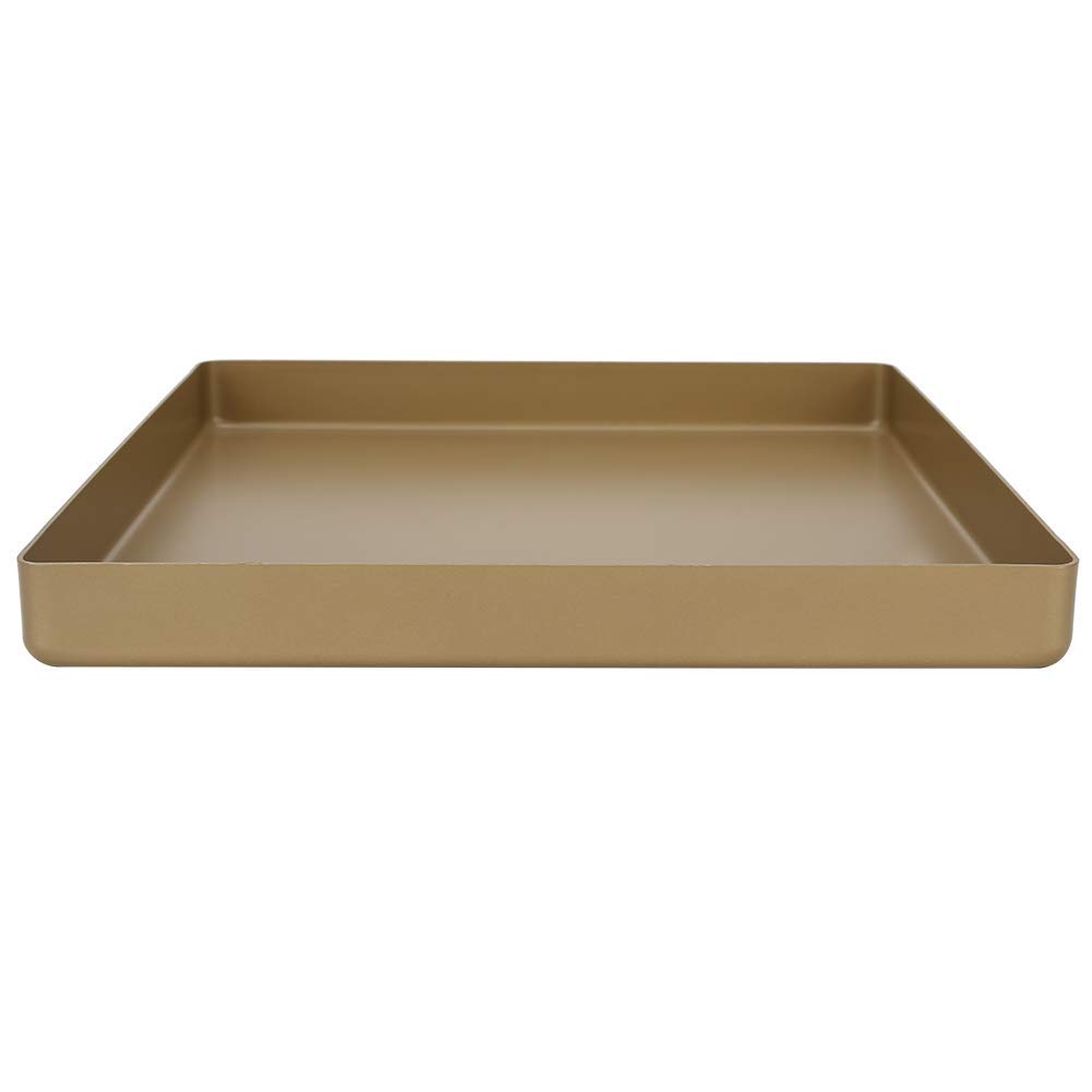 28x28x3cm Baking Tin Aluminum Alloy Gold Square Shape Baking Pan Cake Baking Tins Non-Stick Baking Tray for Cookie Toaster Bread Pizza