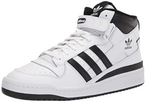 adidas men's forum mid sneaker, white/black/white, 9