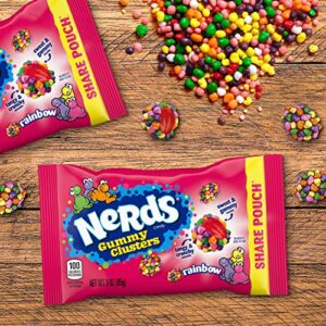 Nerds Gummy Clusters Candy, Rainbow, 3 Ounce Pouches (Pack of 12)