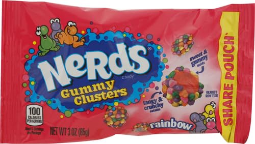 Nerds Gummy Clusters Candy, Rainbow, 3 Ounce Pouches (Pack of 12)