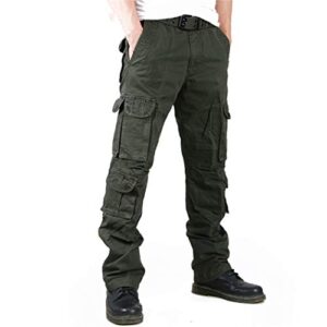 MNXOIA Men Casual Tactical Camouflage Cargo Pants Camo Pattern Army Combat Pants Cotton Work Pockets Military Trousers Gray Camo 31