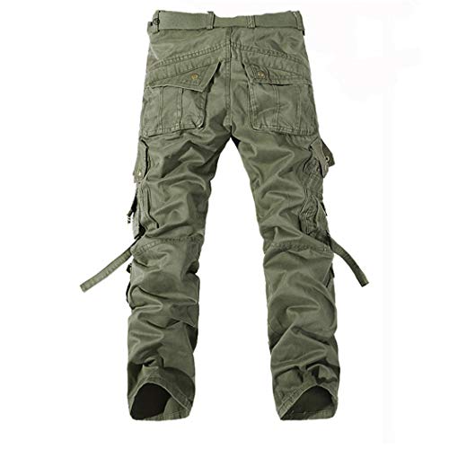 MNXOIA Casual Army Military Style Cargo Pants Men Multi-Pocket Combat Tactical Pants Autumn Pants Cotton Trousers Gray 29