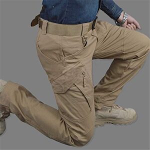 MNXOIA City Tactical Cargo Pants Men Combat Army Military Pants Cotton Many Pockets Stretch Flexible Casual Trousers Gray 3XL