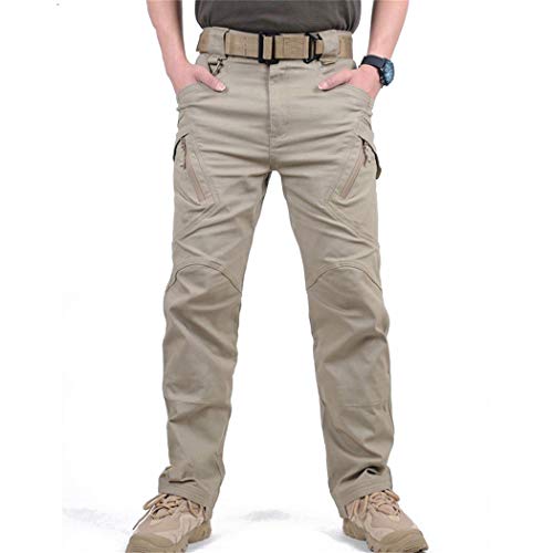 MNXOIA City Tactical Cargo Pants Men Combat Army Military Pants Cotton Many Pockets Stretch Flexible Casual Trousers Gray 3XL