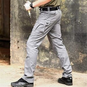 mnxoia combat military tactical pants men large multi pocket army cargo pants casual cotton security bodyguard trouser gray xxl