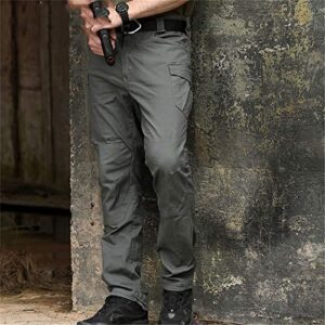 MNXOIA Combat Military Tactical Pants Men Large Multi Pocket Army Cargo Pants Casual Cotton Security Bodyguard Trouser Gray XXL