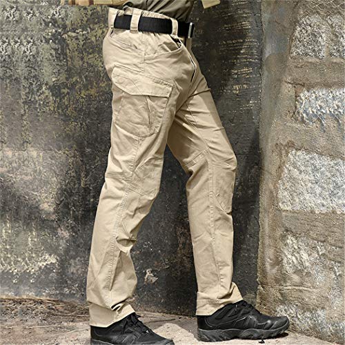 MNXOIA Combat Military Tactical Pants Men Large Multi Pocket Army Cargo Pants Casual Cotton Security Bodyguard Trouser Gray XXL