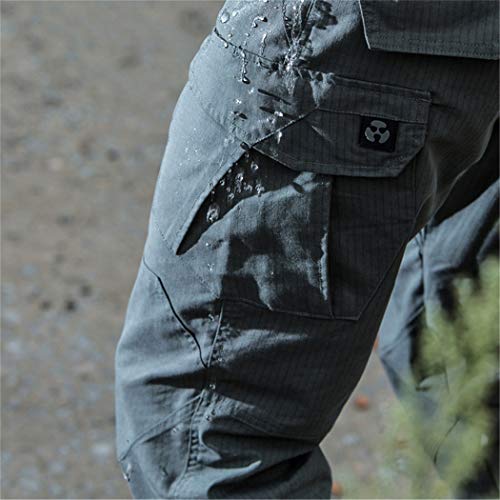 MNXOIA Waterproof Tactical Military Pants Men Special Army Combat Cargo Pants Multi Pocket Rip-Stop Cotton Trousers Gray XXL