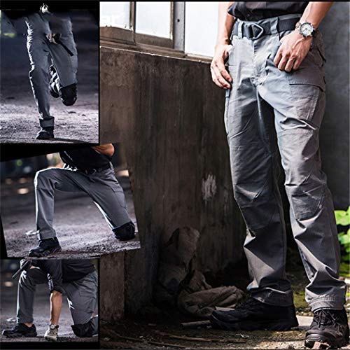 MNXOIA Waterproof Tactical Military Pants Men Special Army Combat Cargo Pants Multi Pocket Rip-Stop Cotton Trousers Gray XXL