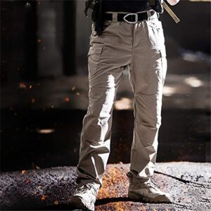 MNXOIA Waterproof Tactical Military Pants Men Special Army Combat Cargo Pants Multi Pocket Rip-Stop Cotton Trousers Gray XXL