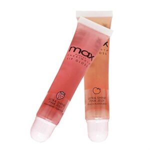 cherimoya (2pack) max makeup pink jelly peach lip gloss
