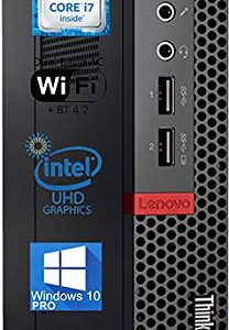 Lenovo ThinkCentre M910Q Tiny Desktop Computer, Intel Core i7-6700T Upto 3.6GHz, 32GB RAM, 512GB NVMe SSD, 4K 3-Monitor Support DisplayPort, HDMI, AC Wi-Fi, Bluetooth - Windows 10 Pro (RENEWED)