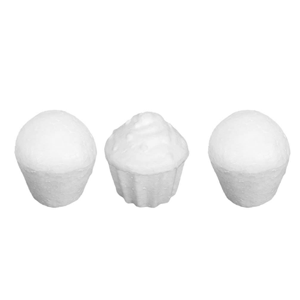 12pcs Foam Cupcake Polystyrene Foam Cake Model Styrofoam Modelling Mould DIY Foam Mold for Crafts Flower Wedding Christmas Party Decoration 7.8cm 7.5cm