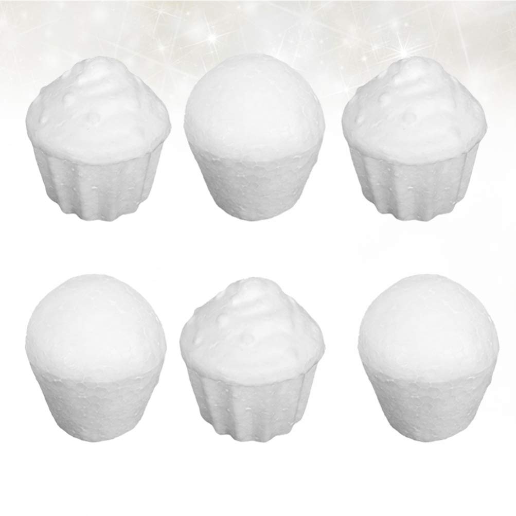 12pcs Foam Cupcake Polystyrene Foam Cake Model Styrofoam Modelling Mould DIY Foam Mold for Crafts Flower Wedding Christmas Party Decoration 7.8cm 7.5cm