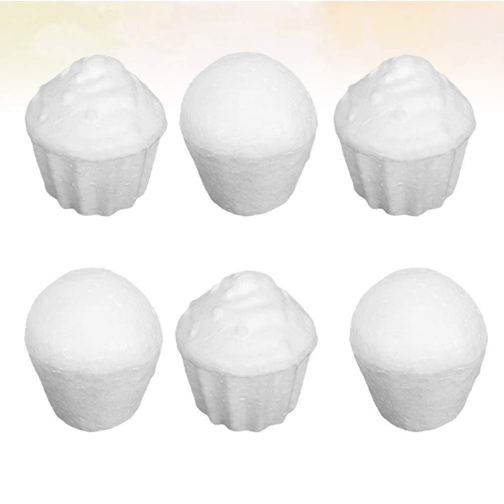 12pcs Foam Cupcake Polystyrene Foam Cake Model Styrofoam Modelling Mould DIY Foam Mold for Crafts Flower Wedding Christmas Party Decoration 7.8cm 7.5cm