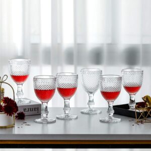G Chroma Collection Wine Glasses set of 6, 10.6 oz Clear Stem-ware Premiun Goblet for Refreshments Soda Juice, Perfect for Dinner Parties Bars Restaurants