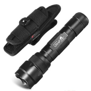 ultrafire wf-502b single mode flashlight with holster,1000 lumen mini tactical led flashlight duty flashlights with belt holster bright handheld small flashlight (battery not included)