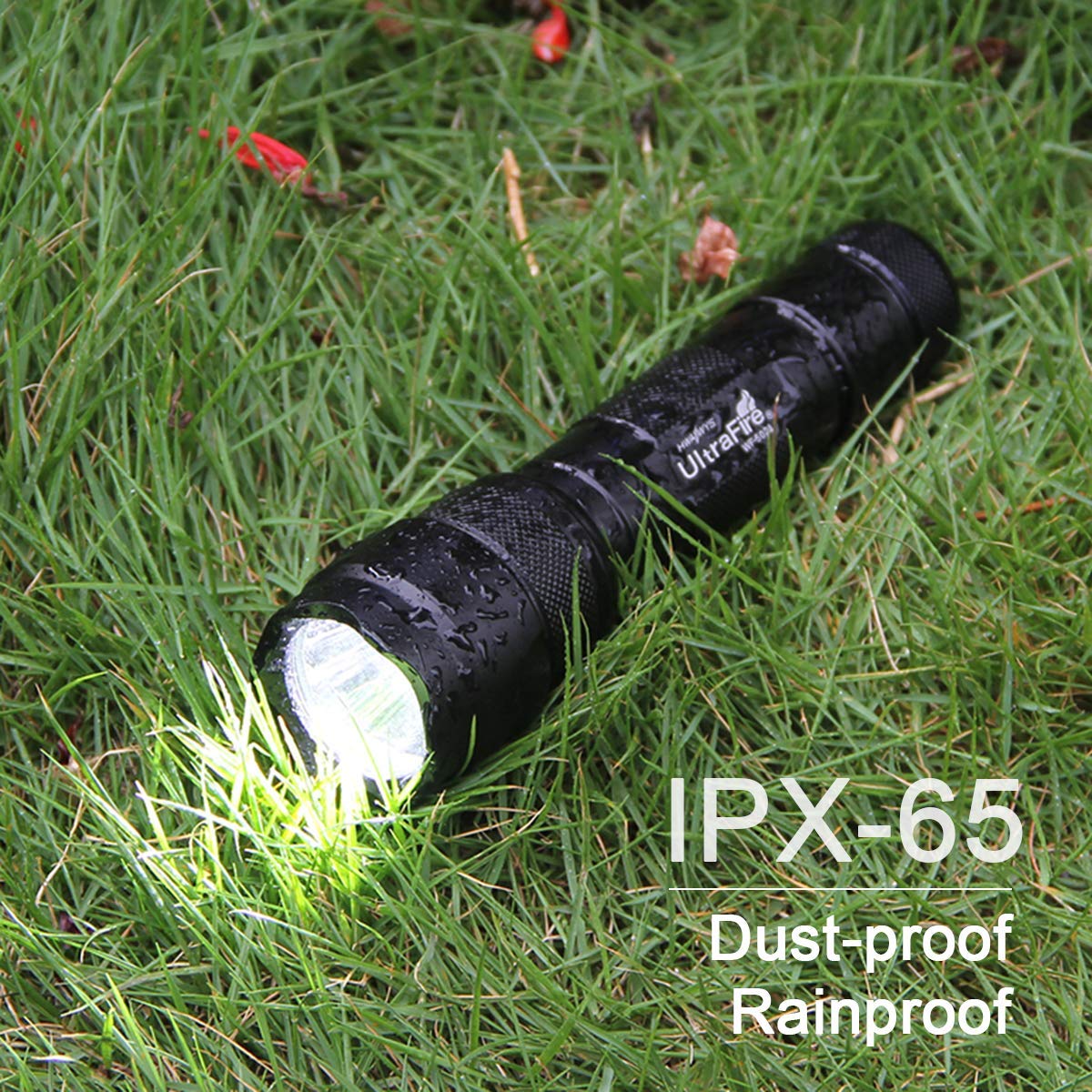 ULTRAFIRE WF-502B Single Mode Flashlight with Holster,1000 Lumen Mini Tactical LED Flashlight Duty Flashlights with Belt Holster Bright Handheld Small Flashlight (Battery not Included)