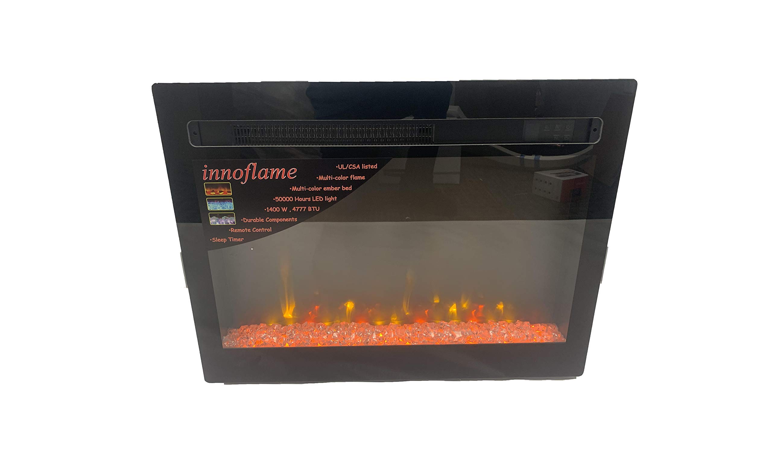 Fireplace - 26" - Flat Front - Elfire - RV26D80M-C1 - w/Crystal Ember Bed & Remote, Suggested Replacement for EF-30B