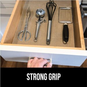 Gorilla Grip Drawer Liner and Under Sink Mat, Drawer Liner Size 17.5x20, and Under Sink Mat Size 24x30, Both in White, 2 Item Bundle