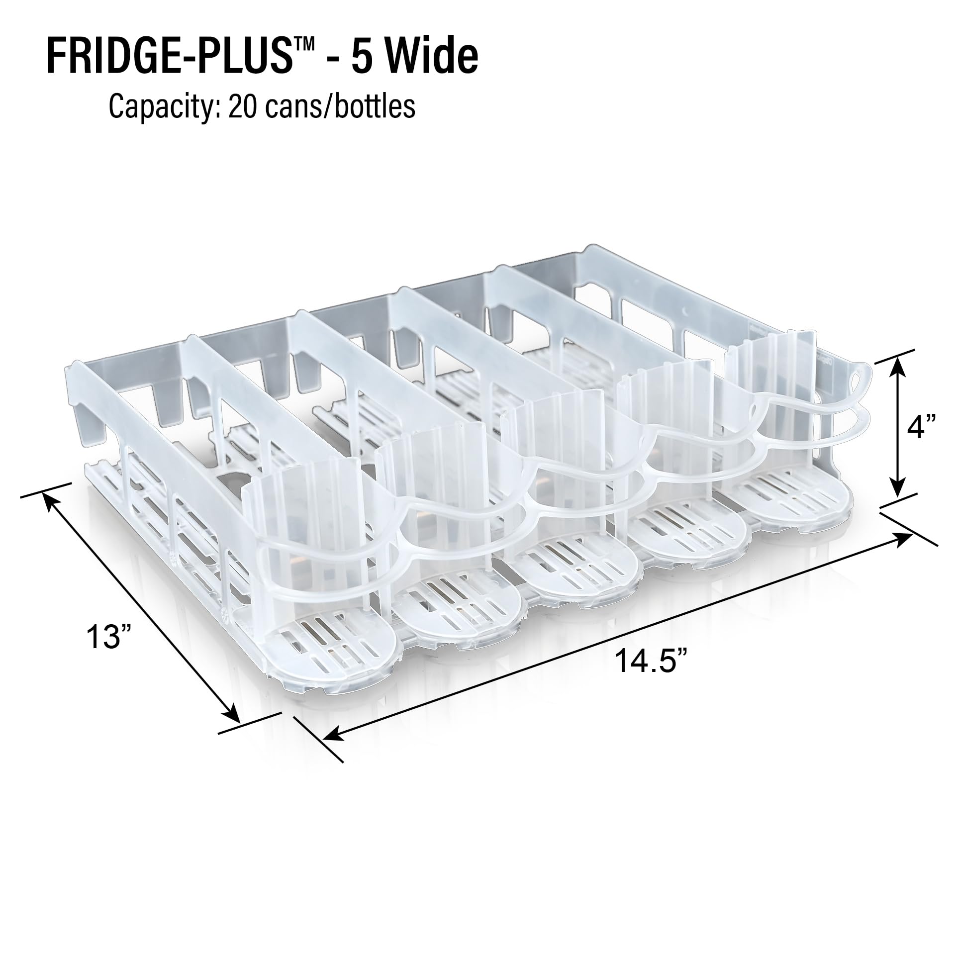 Display Technologies, Fridge-Plus Drink Organizer for Refrigerator Storage - Beverage Bottle Can Dispenser and Soda Rack for Bar Fridge (Pack of 1)