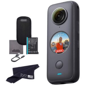 insta360 one x2 360 camera with touchscreen - 5.7k30 360 video, front steadycam mode, 18mp 360 photo + instapano (no card)