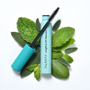 Almay Lenghthening Mascara,Volume & Lift, Eye Makeup, Hypoallergenic and-Fragrance Free, 010 Blackest Black, 0.24 Fl Oz