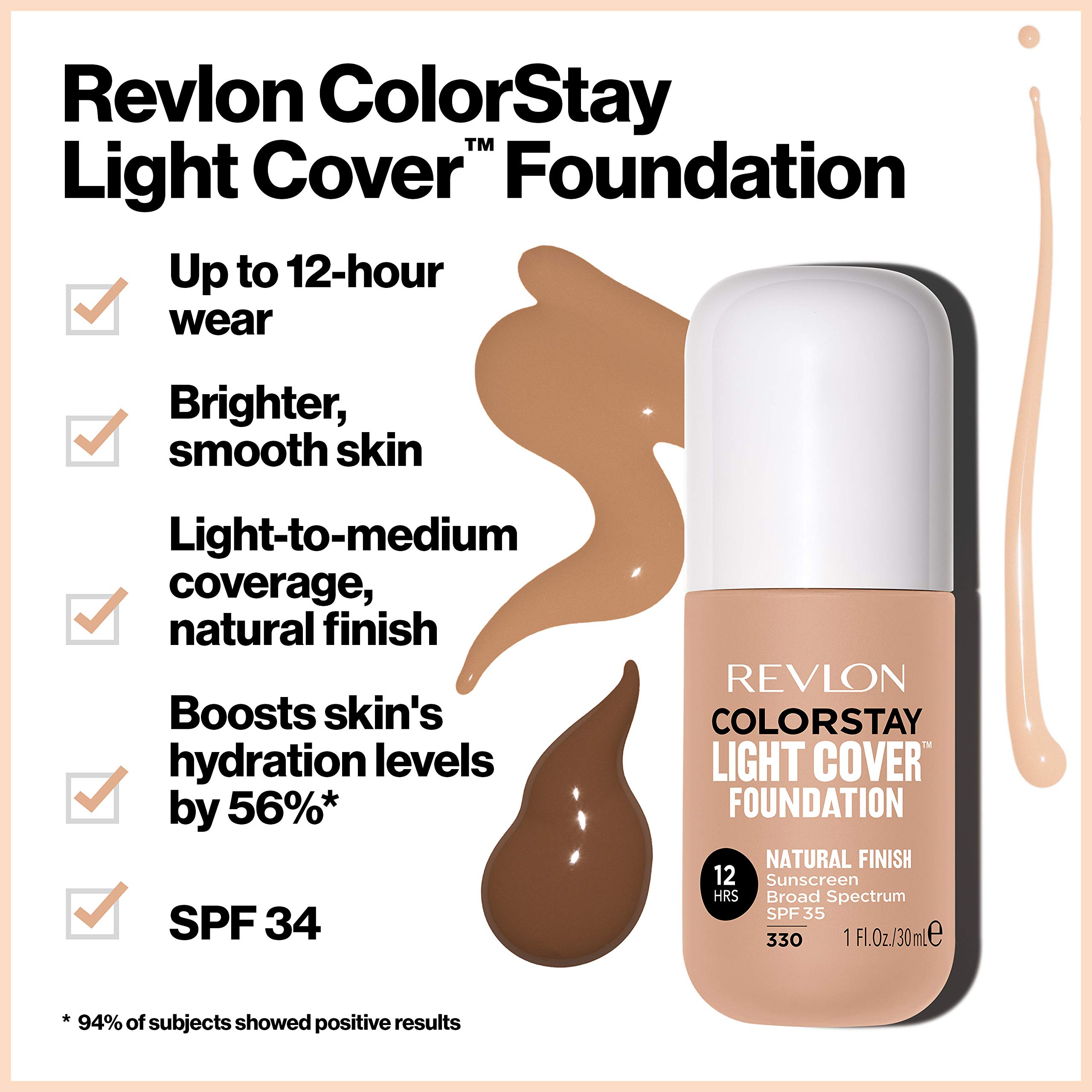 Revlon ColorStay Light Cover Liquid Foundation, Hydrating Longwear Weightless Makeup with SPF 35, Light-Medium Coverage for Blemish, Dark Spots & Uneven Skin Texture, 220 Natural Beige, 1 fl. oz.