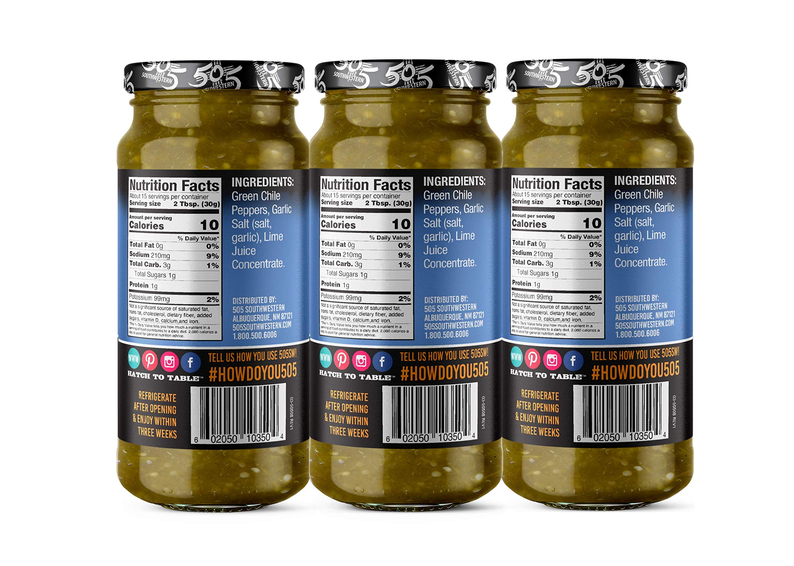 505 Southwestern Flame Roasted Green Chile, Medium (3-16oz Value Pack)