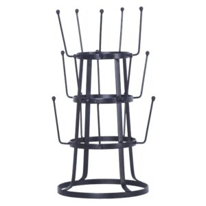 storage shelf, stylish steel mug tree holder organizer rack stand (black) (us stock)
