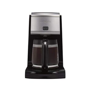 proctor silex frontfill drip coffee maker, 12 cup glass carafe, black and silver (43686)
