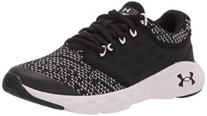 under armour girls' grade school charged vantage knit, black (001)/cool pink, 6 m us