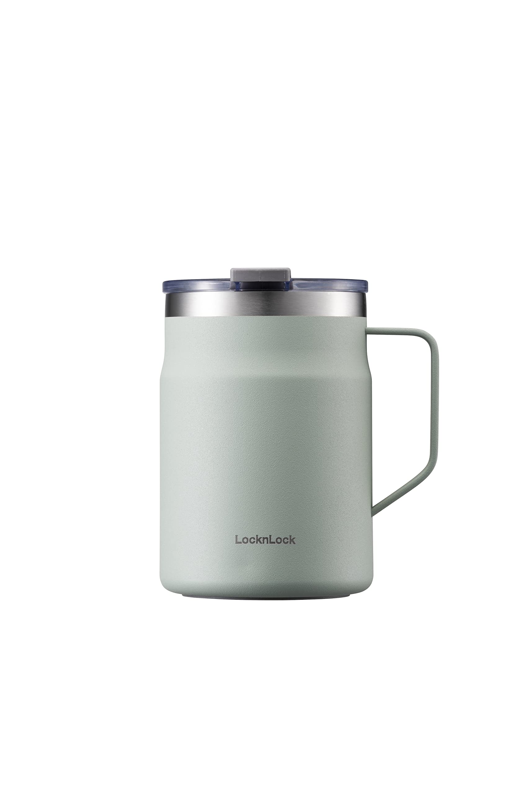 LocknLock Stainless Steel Double Wall Insulated with Handle, Lid, 16 oz, Mint Metro Mug